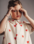 BLOUSE SHORTSLEEVE HEARTS - KIDS