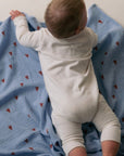 MUSLIN CLOTH 70X70 - light blue heart