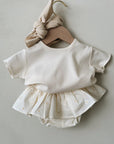 RUFFLED T-SHIRT - CREMA