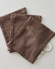 MUSLIN WASHAND BRUIN - set van 3