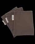 MUSLIN WASHAND BRUIN - set van 3