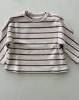 STRIPED JERSEY SWEATER - bordeaux