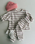STRIPED JERSEY SWEATER - bordeaux