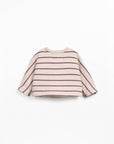 STRIPED JERSEY SWEATER - bordeaux