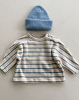 STRIPED JERSEY SWEATER - blue