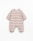 STRIPED FLAMÉ JUMPSUIT - bordeaux