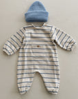 STRIPED FLAMÉ JUMPSUIT - blue