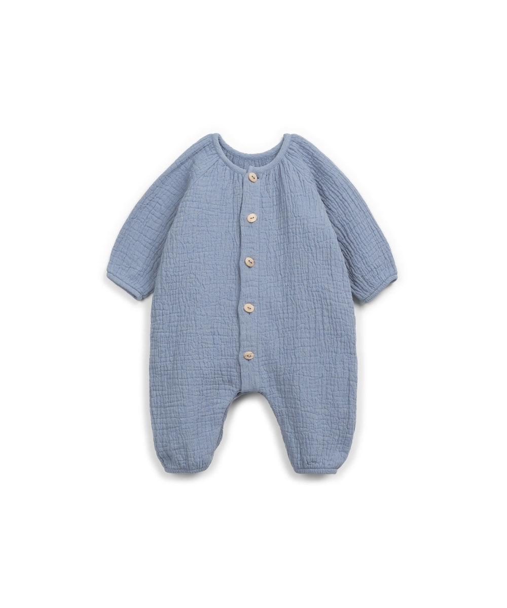 WOVEN JUMPSUIT BABY - blue