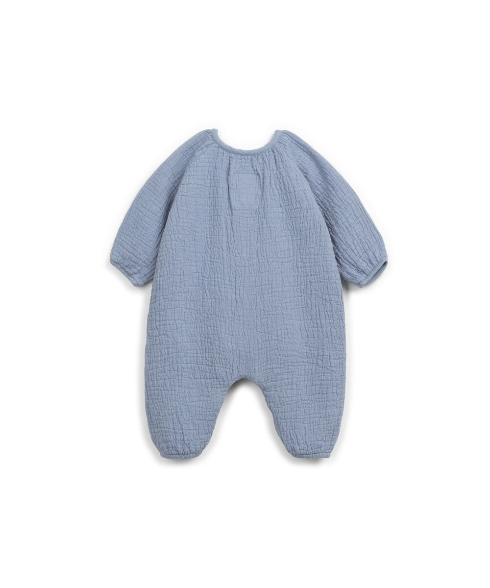 WOVEN JUMPSUIT BABY - blue