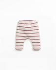 STRIPED JERSEY LEGGINGS BABY - bordeaux