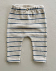 STRIPED JERSEY LEGGINGS - blue