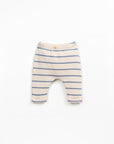 STRIPED JERSEY LEGGINGS - blue