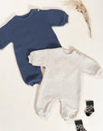FLEECE JUMPSUIT - BEIGE MELANGE
