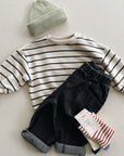 STRIPED JERSEY SWEATER - GRAFITE