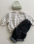 STRIPED JERSEY SWEATER - BLUE