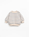 STRIPED JERSEY SWEATER - BLUE