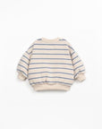 STRIPED JERSEY SWEATER - BLUE