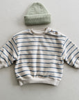 STRIPED JERSEY SWEATER - BLUE