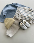STRIPED JERSEY SWEATER - BLUE
