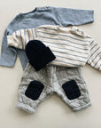 STRIPED JERSEY SWEATER - BLUE