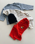 STRIPED JERSEY SWEATER - BLUE