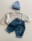 STRIPED JERSEY SWEATER - BLUE