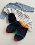 STRIPED JERSEY SWEATER - BLUE