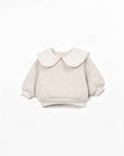 FLEECE SWEATER BABY GIRL - BEIGE MELANGE