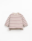 STRIPED JERSEY SWEATER - BORDEAUX