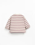 STRIPED JERSEY SWEATER - BORDEAUX