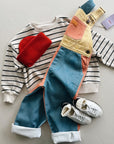 STRIPED JERSEY SWEATER KIDS - GRAFITE