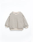 STRIPED JERSEY SWEATER KIDS - GRAFITE