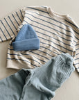 STRIPED JERSEY SWEATER KIDS - BLUE