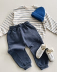 STRIPED JERSEY SWEATER KIDS - BLUE