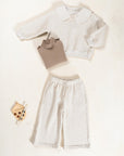 FLEECE SWEATER KDIS - BEIGE MELANGE