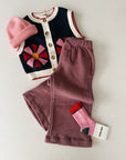 FLEECE TROUSERS KIDS - BORDEAUX