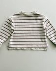 STRIPED JERSEY SWEATER KIDS - BORDEAUX
