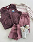 STRIPED JERSEY SWEATER KIDS - BORDEAUX