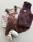 STRIPED JERSEY SWEATER KIDS - BORDEAUX