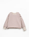 STRIPED JERSEY SWEATER KIDS - BORDEAUX