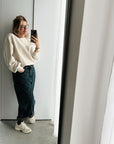 FLEECE SWEATER WOMEN - BEIGE MELANGE