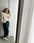 FLEECE SWEATER WOMEN - BEIGE MELANGE