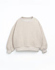 FLEECE SWEATER WOMEN - BEIGE MELANGE