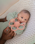RATTLE DAISY TEETHER - dusty rose