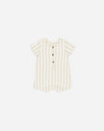 SHORT SLEEVE WOVEN ROMPER - SUMMER STRIPE