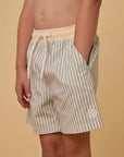 UPF 50+ ZWEMSHORT - SAGE STRIPE