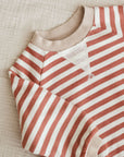 CREWNECK ROMPER - POPPY STRIPE