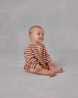 CREWNECK ROMPER - POPPY STRIPE