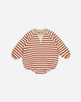 CREWNECK ROMPER - POPPY STRIPE