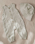 WOVEN JUMPSUIT - SAGE CHECK